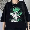 Camiseta Feminina Dr. Stone Harajuku Anime 80s Estética Pop 2000s Hip Hop