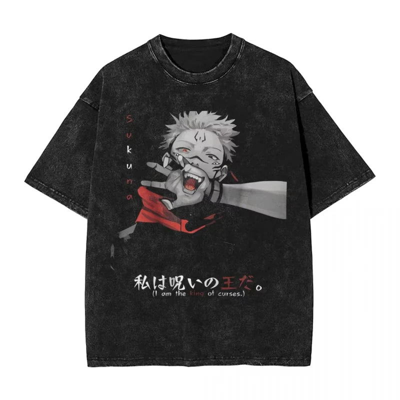 Camiseta Unissex Anime Jujutsu Kaisen Geto Suguru Vintage Harajuku Algodão