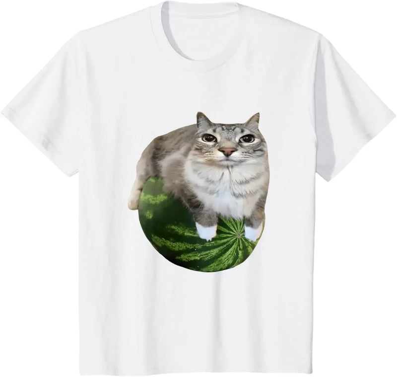 Camiseta Unissex Meme Gato Melancia – Engraçada e Estilosa