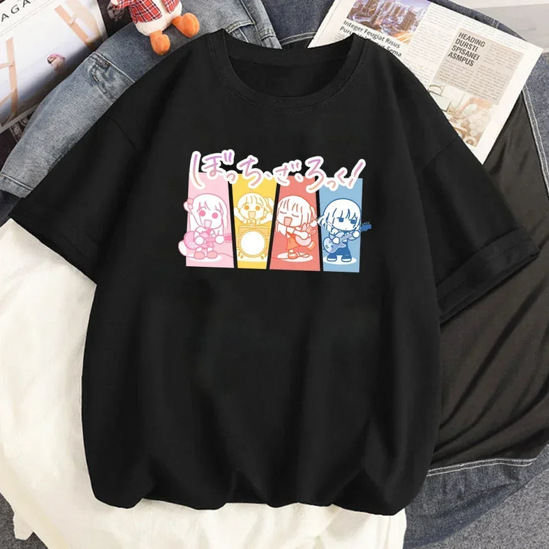 Camiseta Unissex Anime Bocchi The Rock! Hitori Bocchi Kawaii Divertida Y2K