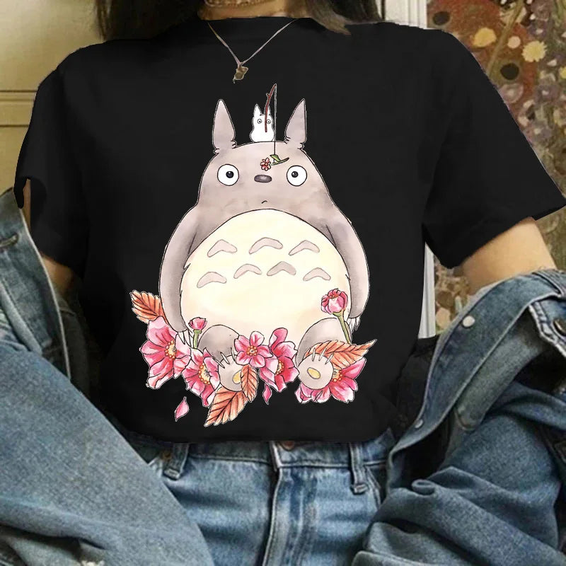 Camiseta Feminina Harajuku Kawaii – Estilo Ullzang, Anime e Cartoon, Y2K