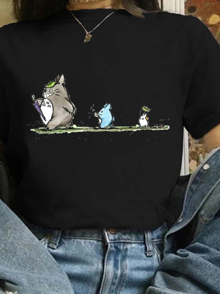 Camiseta Feminina Harajuku Kawaii – Estilo Ullzang, Anime e Cartoon, Y2K