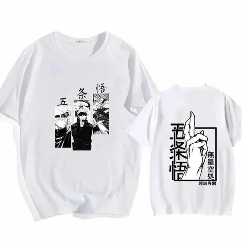 Camiseta Feminina Oversized Satoru Gojo – Anime Jujutsu Kaisen, Estilo Casual Verão