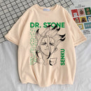 Camiseta Feminina Dr. Stone Harajuku Anime 80s Estética Pop 2000s Hip Hop