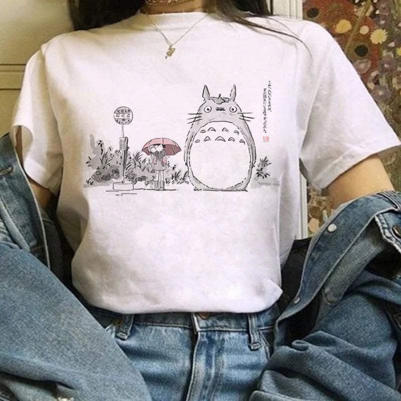 Camiseta Feminina Harajuku Kawaii – Estilo Ullzang, Anime e Cartoon, Y2K
