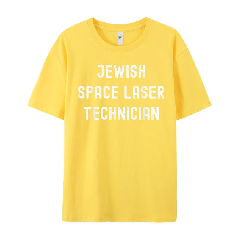 Camiseta Masculina Geek Hip Hop Jewish Space Laser Technician Algodão Manga Curta