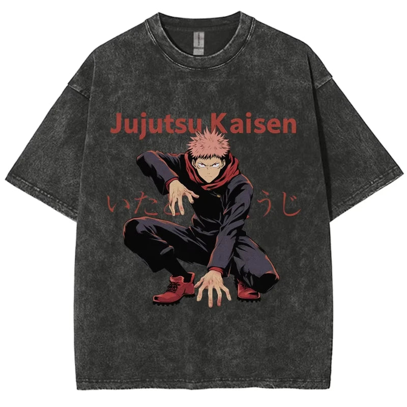 Camiseta Unissex Anime Jujutsu Kaisen Geto Suguru Vintage Harajuku Algodão