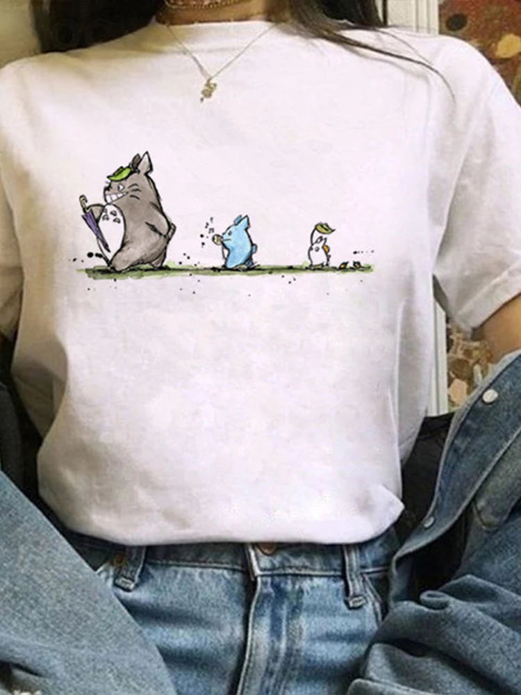 Camiseta Feminina Harajuku Kawaii – Estilo Ullzang, Anime e Cartoon, Y2K