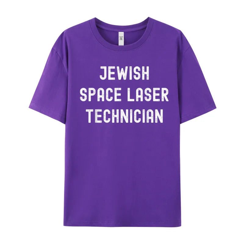 Camiseta Masculina Geek Hip Hop Jewish Space Laser Technician Algodão Manga Curta