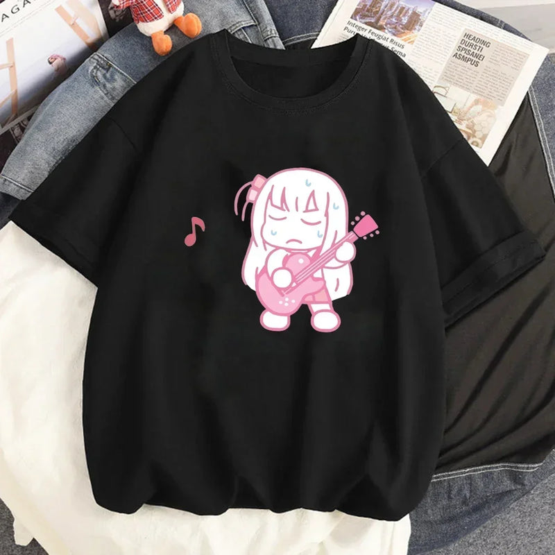 Camiseta Unissex Anime Bocchi The Rock! Hitori Bocchi Kawaii Divertida Y2K