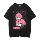 Camiseta Unissex Anime Bocchi The Rock Hitori Gotoh Nijika Algodão Casual Streetwear