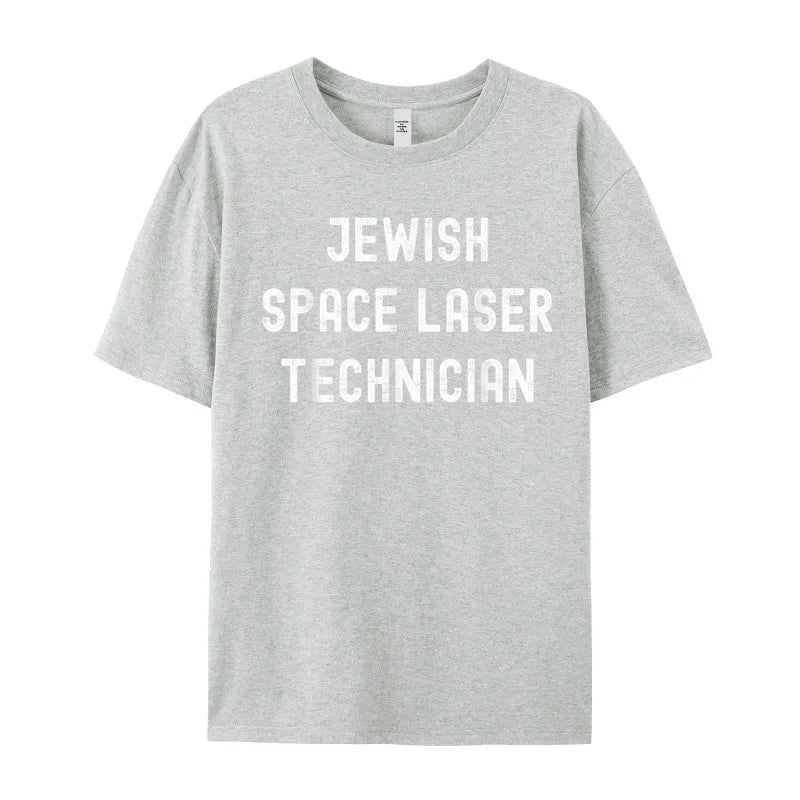 Camiseta Masculina Geek Hip Hop Jewish Space Laser Technician Algodão Manga Curta