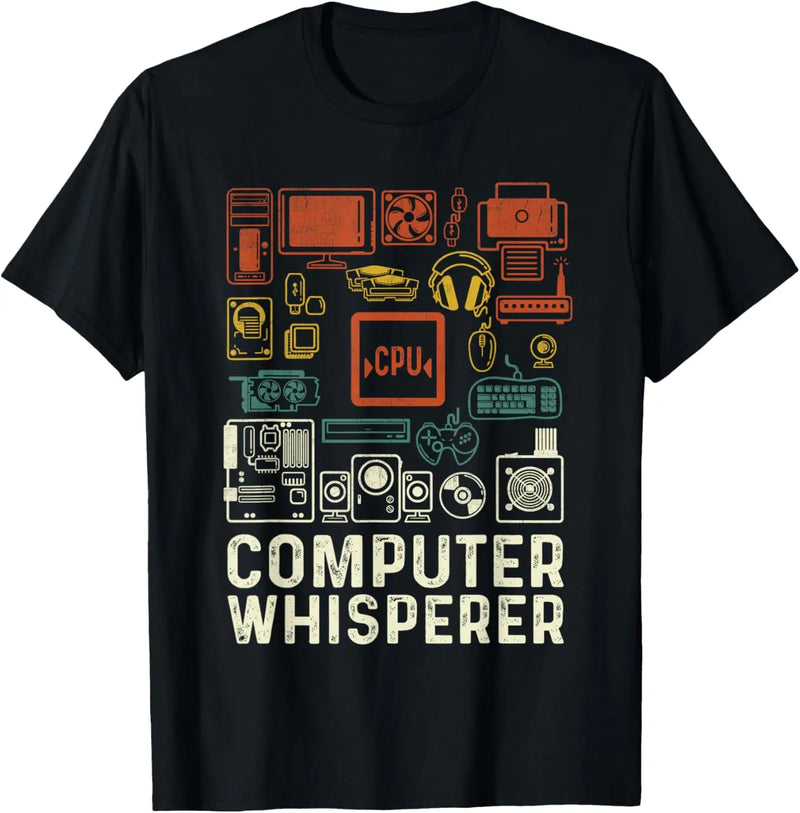 Camiseta Geek Nerd Computer Whisperer Suporte Técnico Divertida