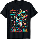 Camiseta Feminina Science Is in My Genes DNA Divertida Nerd Ciências