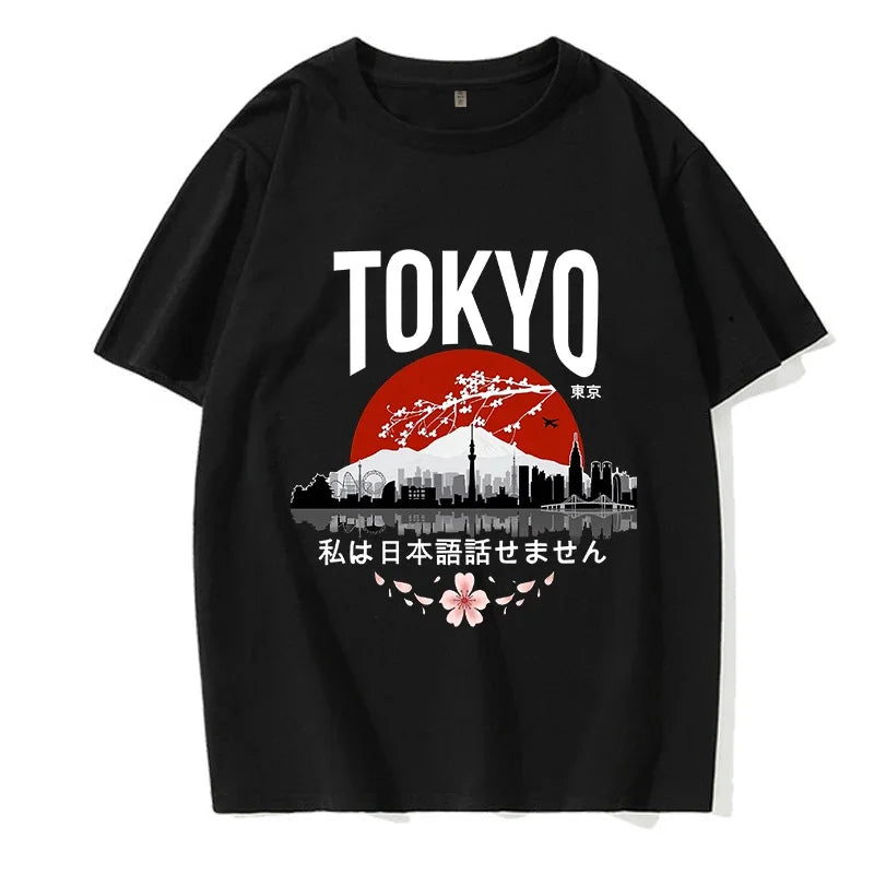 Camiseta Unissex Estilo Y2K Tokyo – Estampa Gótica, Streetwear Coreano Anos 2000