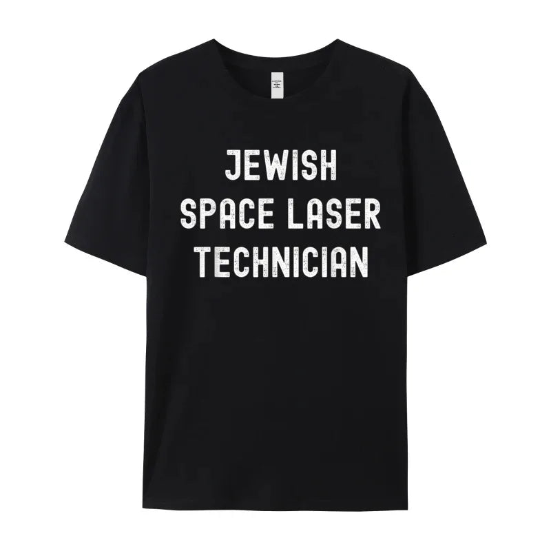 Camiseta Masculina Geek Hip Hop Jewish Space Laser Technician Algodão Manga Curta