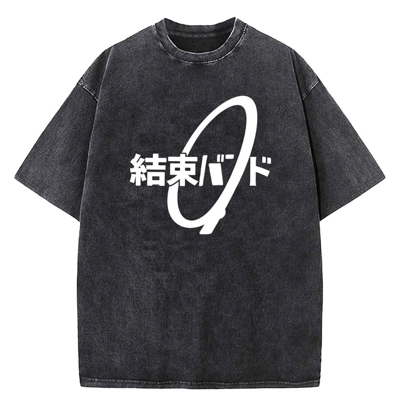 Camiseta Masculina Vintage Anime Bocchi The Rock Banda Algodão Manga Curta