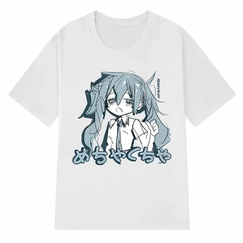 Camiseta Feminina Y2K Anime Japonesa – Estilo Harajuku, Oversized, Casual